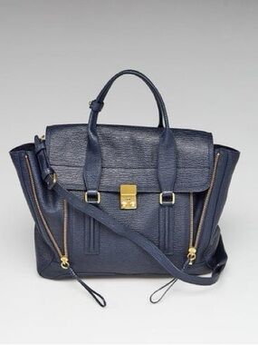 3.1 PHILLIP LIM Ink Shark Embossed Leather Pashli Large Satchel Bag